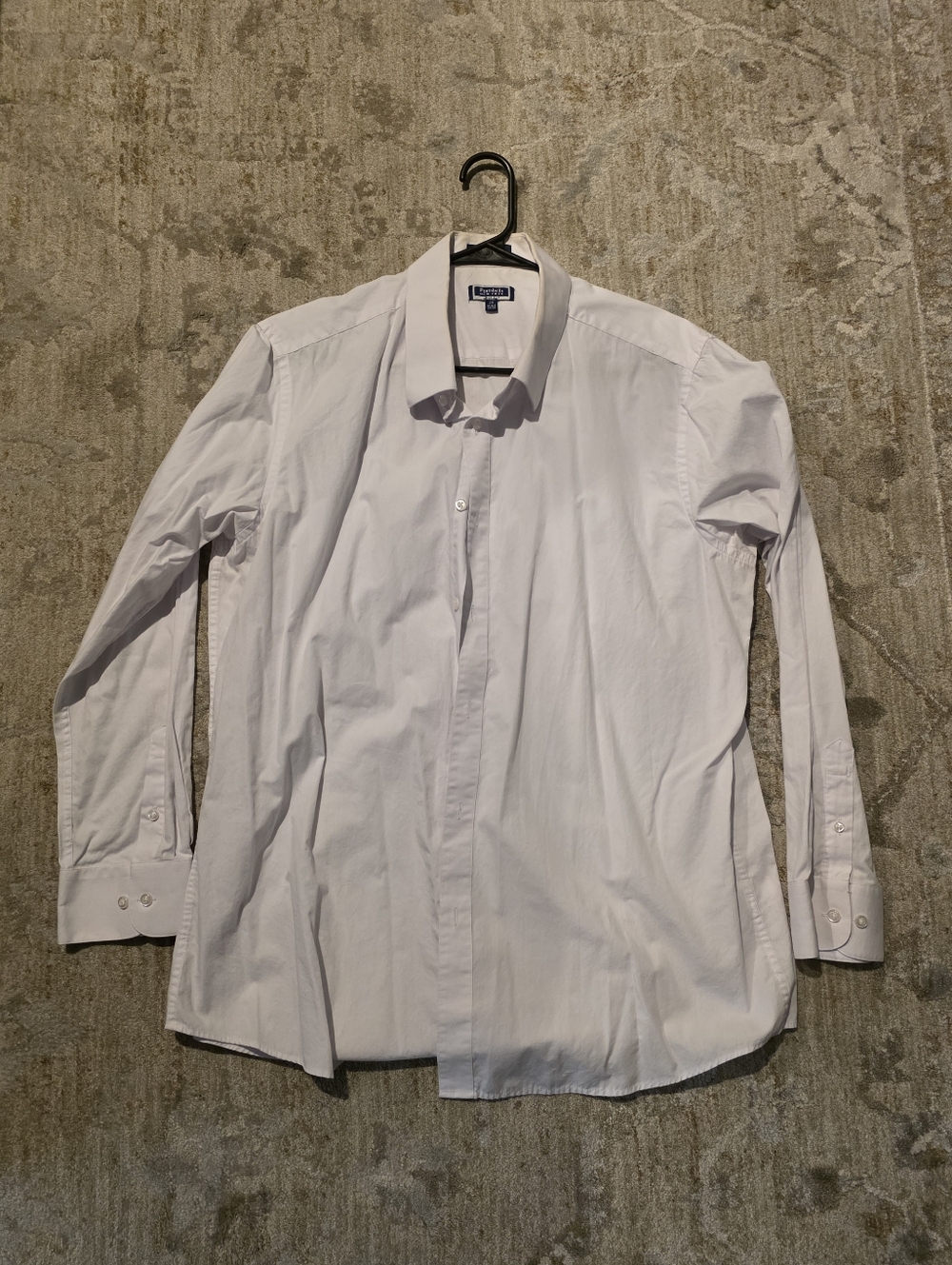 Portabella Classic White Long-Sleeve Dress Shirt for Men